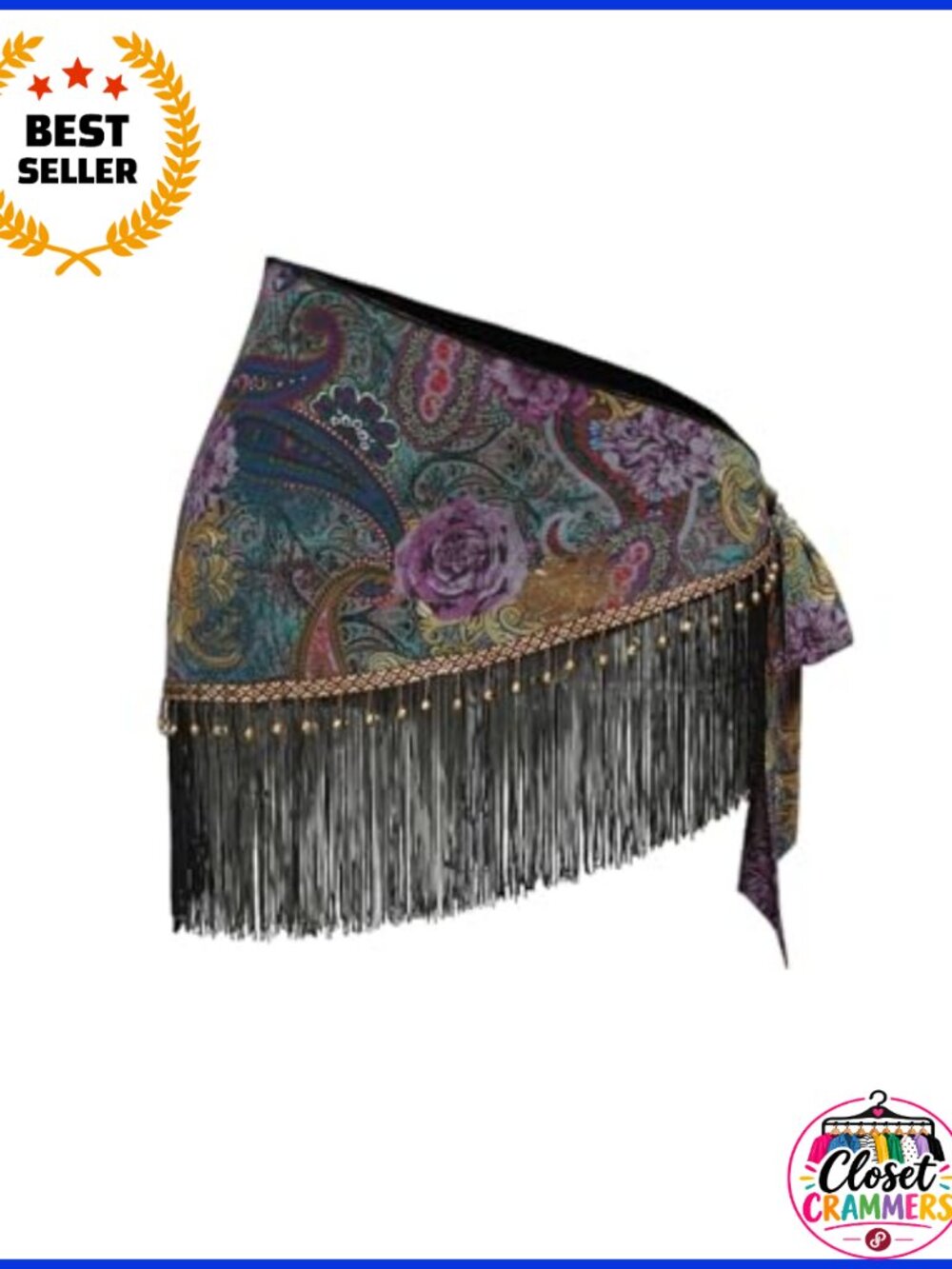 Boho Wrap Fringe Mini Skirt Beach Cover Up Low Waisted Tie Side Casual